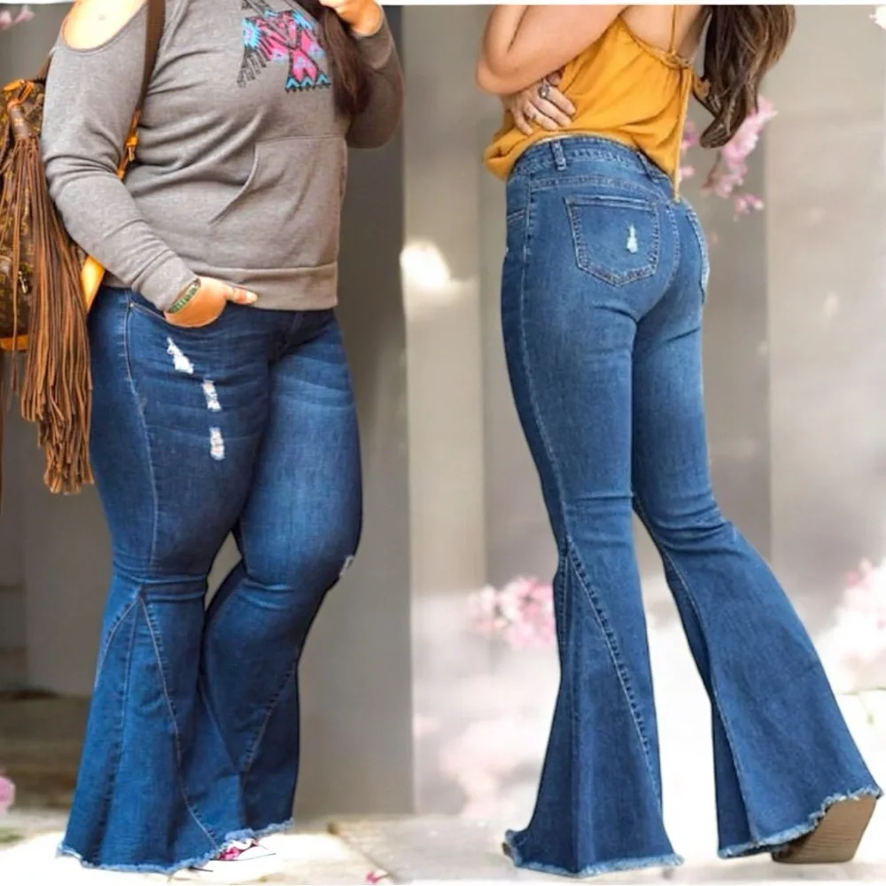 L&B/HomeFolk Plus Size Hitchhiker Mid Rise Flare Bell Bottom Jeans NEW - Picture 7 of 15